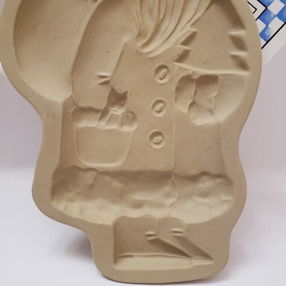 Brown Bag Cookie Mold Santa 1983 Hill Design Stoneware Christmas Recipe Book New - Picture 4 of 12
